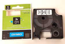1x DYMO D1 s0720780 Labelband 43613 Etikettenband 6mm X 7m SCHWARZ / WEISS