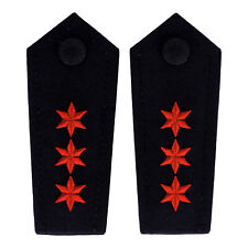 Schulterklappen 3 Sterne rot (FW Sachsen) Hauptbrandmeister