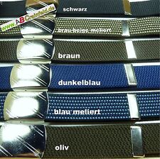 Elastikgürtel mit Klemmverschluss, Stretchgürtel, bis 180cm, 3cm breit