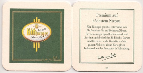 Bitburger alter bierdeckel - -,