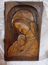 Holzbild Wandbild Madonna mit