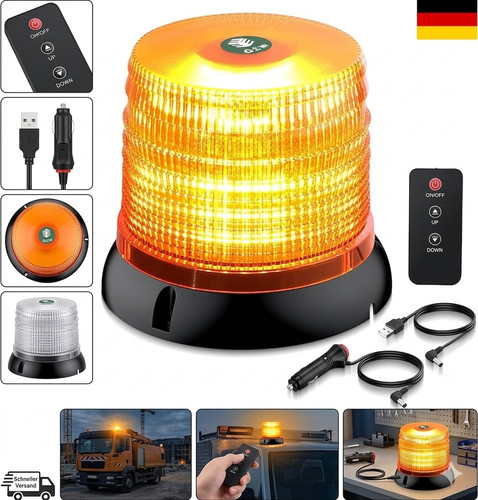 Led rundumleuchte akku magnet - akku,