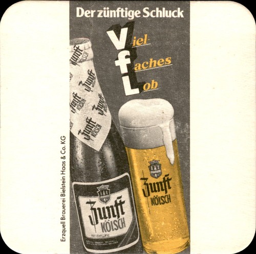 Bierdeckel zunft kölsch - -,