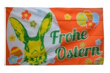 Fahne Frohe Ostern orange mit
