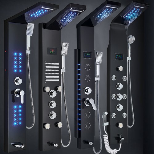 Schwarz duschpaneel led - schwarz,