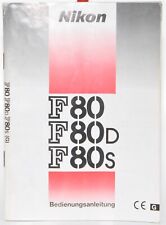 Anleitung Bedienungsanleitung Nikon F80 F80D Gebrauchsanweisung Handbuch German