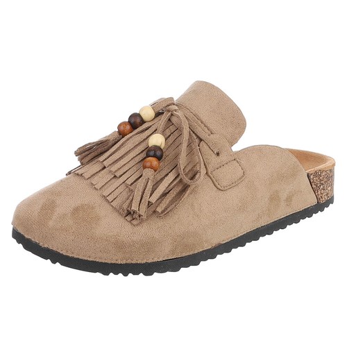 Damen mules mit fransen - mit,