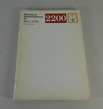 Werkstatthandbuch Nachtrag Rover 2200 P6 Stand 1974