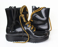 Schuhe Dame mini Plateau Boots Gr 40 Schwarz lack optik Gothic ungetragen