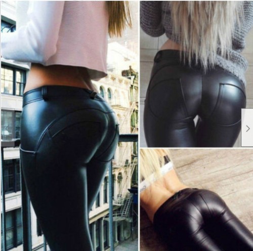 Damen leder yoga leggings - damen,
