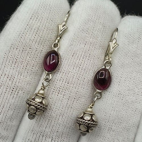 Vintage granat silber - granat, ohrringe