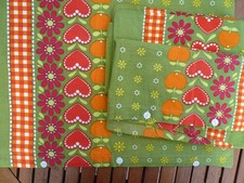 70er Jahre Bettwäsche Prilblumen Äpfel 1Bettbezug 2 Kopfkissen