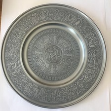 39,7 CM ZINN WANDTELLER ZIERTELLER SCHALE PLATTE BERENDSOHN TEMPE RANTIA GÖTTIN