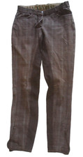 Loesdau Black Forest Reithose, Vollbesatz, Braun kariert, Größe 34 - 36, XS