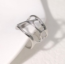 Edelstahl Ring Silber Damen