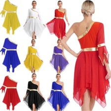 Damen Kleid Trimmen Tanzkostüm Stadium Tanzkleider Workout Kleidung Gym Ballett