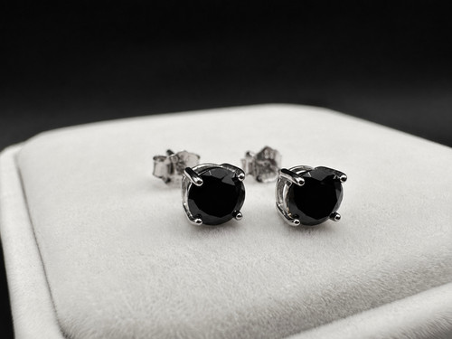 925 silber ohrstecker schwarz - silber,