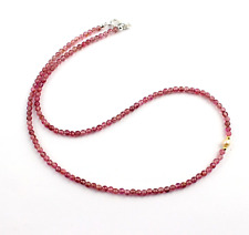 Rosa Turmalin Kette mit Perle Rubellit Rosa Kugel Collier Geschenk ca. 44,5 cm