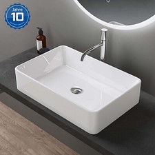 Waschbecken keramik Aufsatzwaschbecken eckig Waschtisch mit Nano-Schutz  L105