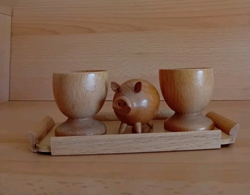 Holz 2eierbecher schweinchen - holz,