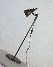 alte Stehleuchte Spot Strahler Lese Stab Boden Lampe Braun Vintage 70er Jahre