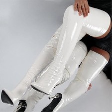 MEGA-LACK-HIGH-HEEL-OVERKNEE-STIEFEL Weiss 43 -NEU- SOFORT LIEFERBAR!!