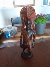 Art Tribal Skulptur Handgemacht Afrikanisch Holz 30 cm Hoch 