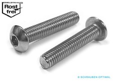 Linsenkopfschrauben M3 M4 M5 M6 M8 M10 Innensechskant Edelstahl A2 DIN ISO 7380