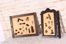 2 Schaukasten Einzelstücke Wanddeko aus alten Rahmen mit antiken Griffen und Sch