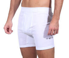 Neu Herren Pagenschlüpfer/lange Unterhose 4er Pack weiß 100% Baumwolle Eingriff!