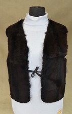 Damenweste Echtfell Kaninchen Weste Felljacke Pelzweste Wende-Fellweste Kanin
