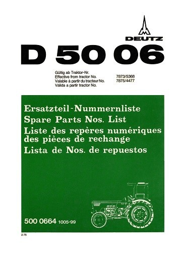 Ersatzteilliste deutz 5006 - ersatzteilliste, +