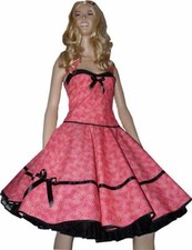 Kleid zum Petticoat pink kleine Punkte 50er Mode Tanzkleid Fifties limitiert