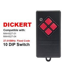Ersatz Handsender für Dickert MAHS27-01 - 1 Kanal - 27.015 MHz - 10 Dip Switch