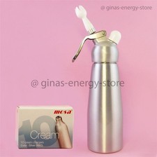 Mosa 0,5L Profi Vollalu Sahnespender Sahnebereiter Sahnesyphon + 10 Sahnek.