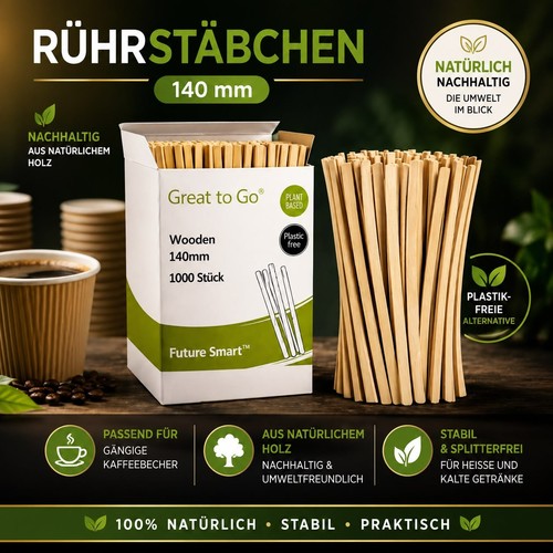 Rührstäbchen holz 140mm - rührstäbchen,