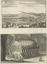 HEIDELBERG - Doppelansicht - Merian - Kupferstich um 1645
