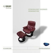 Stressless Sessel Kensington Leder Bordeaux mit Hocker Original TOP ZUSTAND