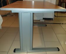 Holz Schreibtisch mit Rollcontainer Silber verstellbare beine Büro Gebraucht 