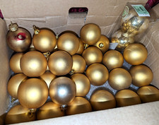 Bruchfeste Weihnachtskugel GOLDGELB (glänzend + matt) Konvolut 30 Stk Kunststoff