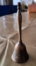 alte Messing Tischglocke Handglocke Glocke Klingel  Verzierungen am Klangkörper