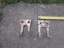 2 Vintage Schwerlast Gartenhaus Gussstahl Werkzeug Aufhänger Halterungen 