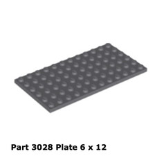 Lego Platte Grau 6x12 3028 NEU