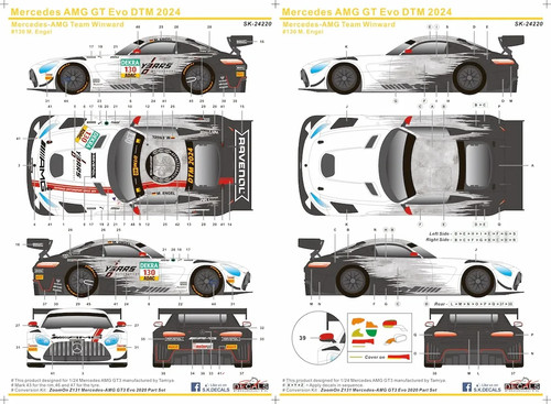 Decal mercedes amg gt - 1/24,