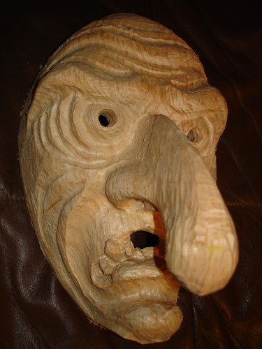 Hexe holzmaske - hexe,