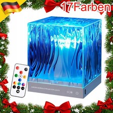 Nordlicht Aurora Projektor Lampe,17 Farben RGB,LED Ozean Welle Würfel Nachtlicht