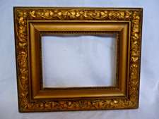 Jugendstil Rahmen Bilderrahmen Holz gestuckt vergoldet Kleeblätter Blüten