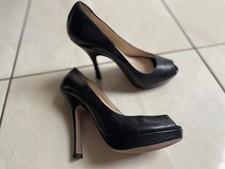 Prada Peep Toe Heels Sandalen * Gr. 37,5   38 Plateau Schuhe