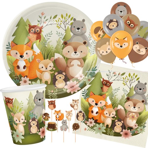 Waldtiere geschirr deko - waldtiere,