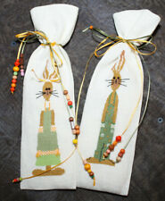 2 x Dänischer Kreuzstich Duftsack Hase & Häsin Ostern Handarbeit Leinensäckchen